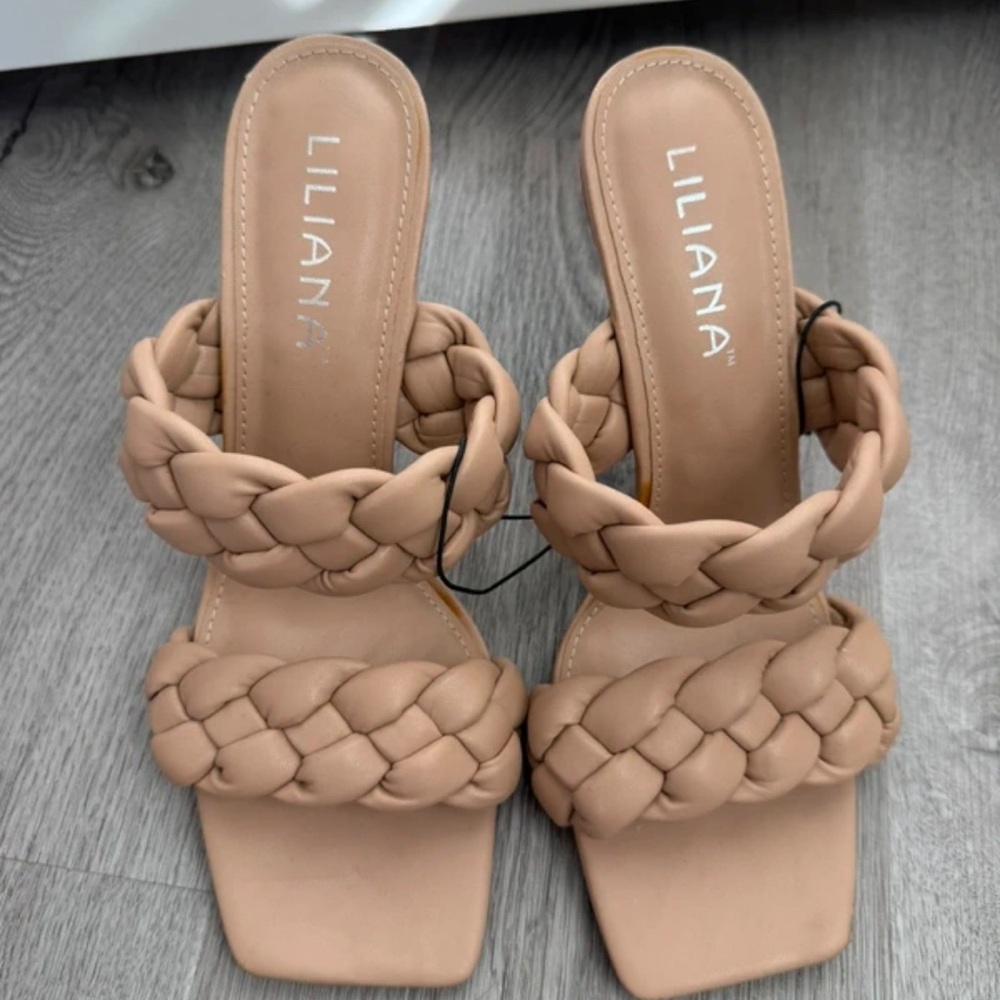Liliana Tan Braided Heels